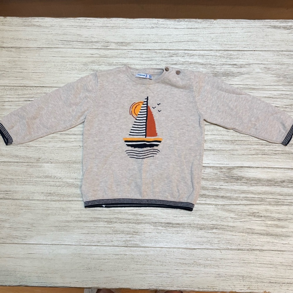 Little Boys Sailboat Sweater - 24 months